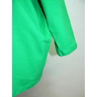 Bawełniana GRUBA BLUZA z haftem na dekolcie - zielona